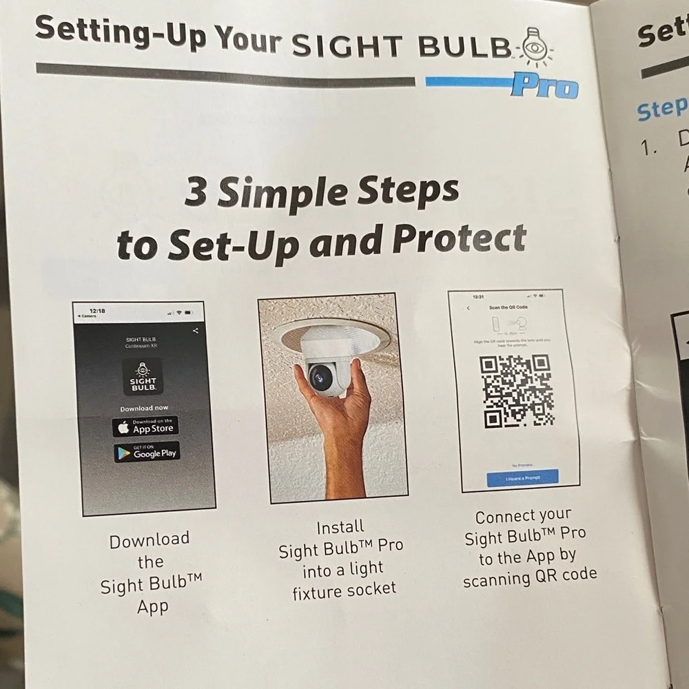 Sight Bulb Pro WiFi Camera - White and Gray